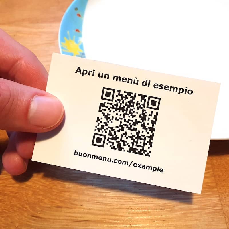 QR code per un menu digitale