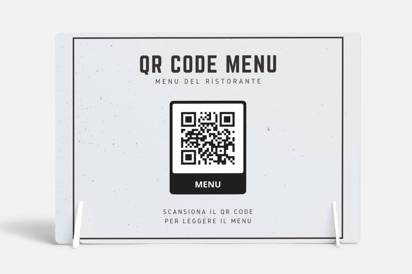 Stand with QR code for the menu
