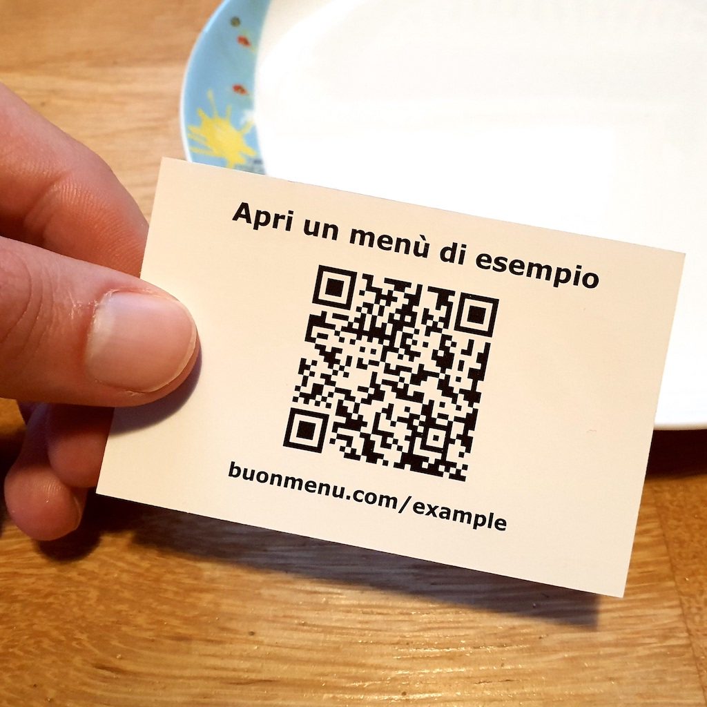 Open menu with QR code