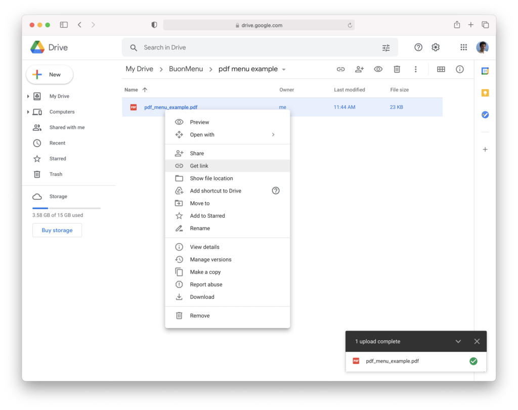 Condividere un file con Google Drive