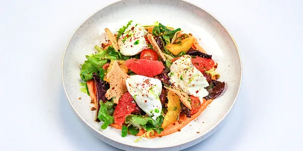 mozzarella di bufala with leaf salad,