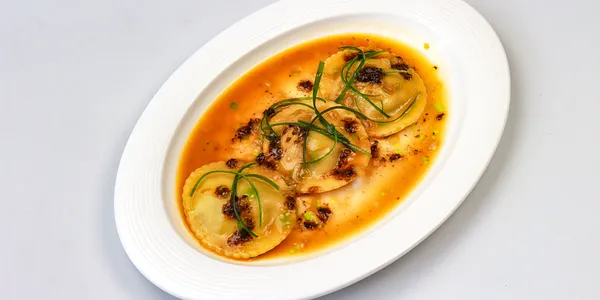 ravioli filled with prawns,