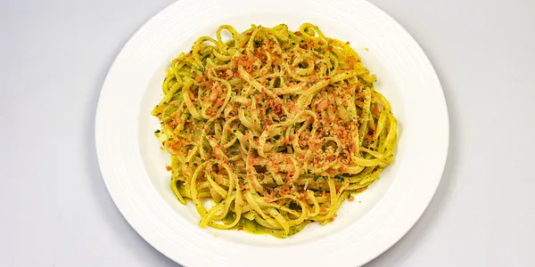 linguine with confit garlic and herbs,