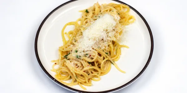 spaghetti with garlic oil,🌶️