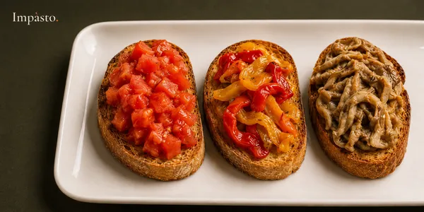 ‎ Tris di bruschette