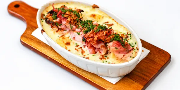 zapekané gnocchi s krémovým ovčím syrom,