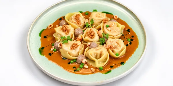 tortellini filled with smoked meat and ricotta,
