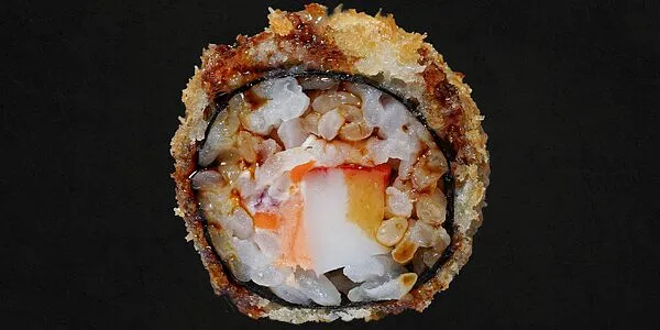 16 - Hotroll salmone, Polpa di Granchio*, philadelphia e salsa teriyaki [8 pezzi]