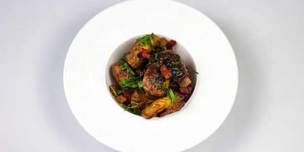 side dish to meat - baby potatoes with guanciale 